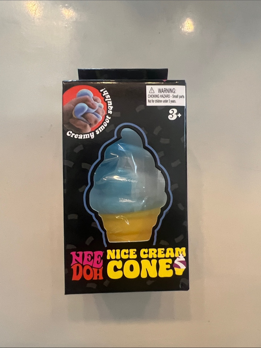 NEE DOH Nice Cream Cone Blue and Yellow Squeeze Toy